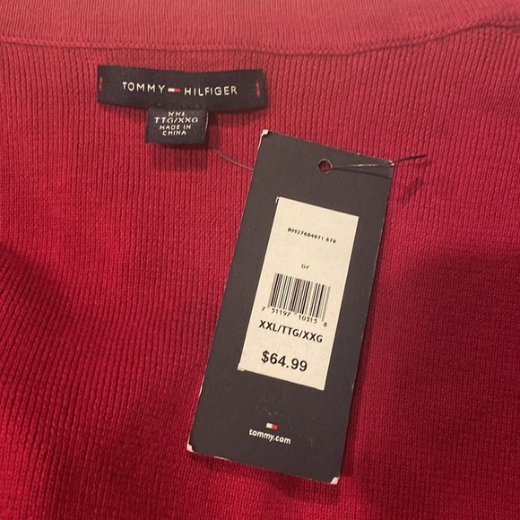 XXL Maroon Tommy Hilfiger zippped cardigan - NWT - Picture 3 of 4